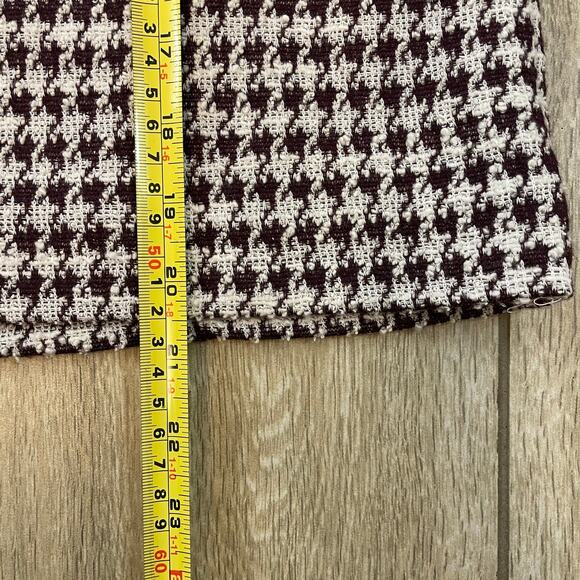 Ann Taylor Houndstooth 2 Piece Set Top & Skirt Tweed Knit Brown S MP Lined FA22 - Picture 10 of 16